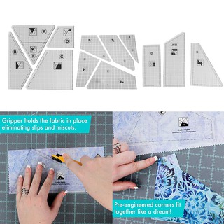[FRENECI]Transparent Multi-function Quilting Sewing Ruler Template Sewing Craft