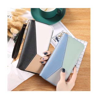 Korean Fashion Ladies bag zipper long wallet Long Wallet leather wallet Card Package Women