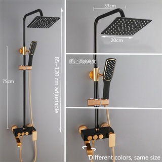 Bathroom Shower Faucet Set Space aluminum 8''Rainfall Shower Head Faucet 3 way functions Mixer tap