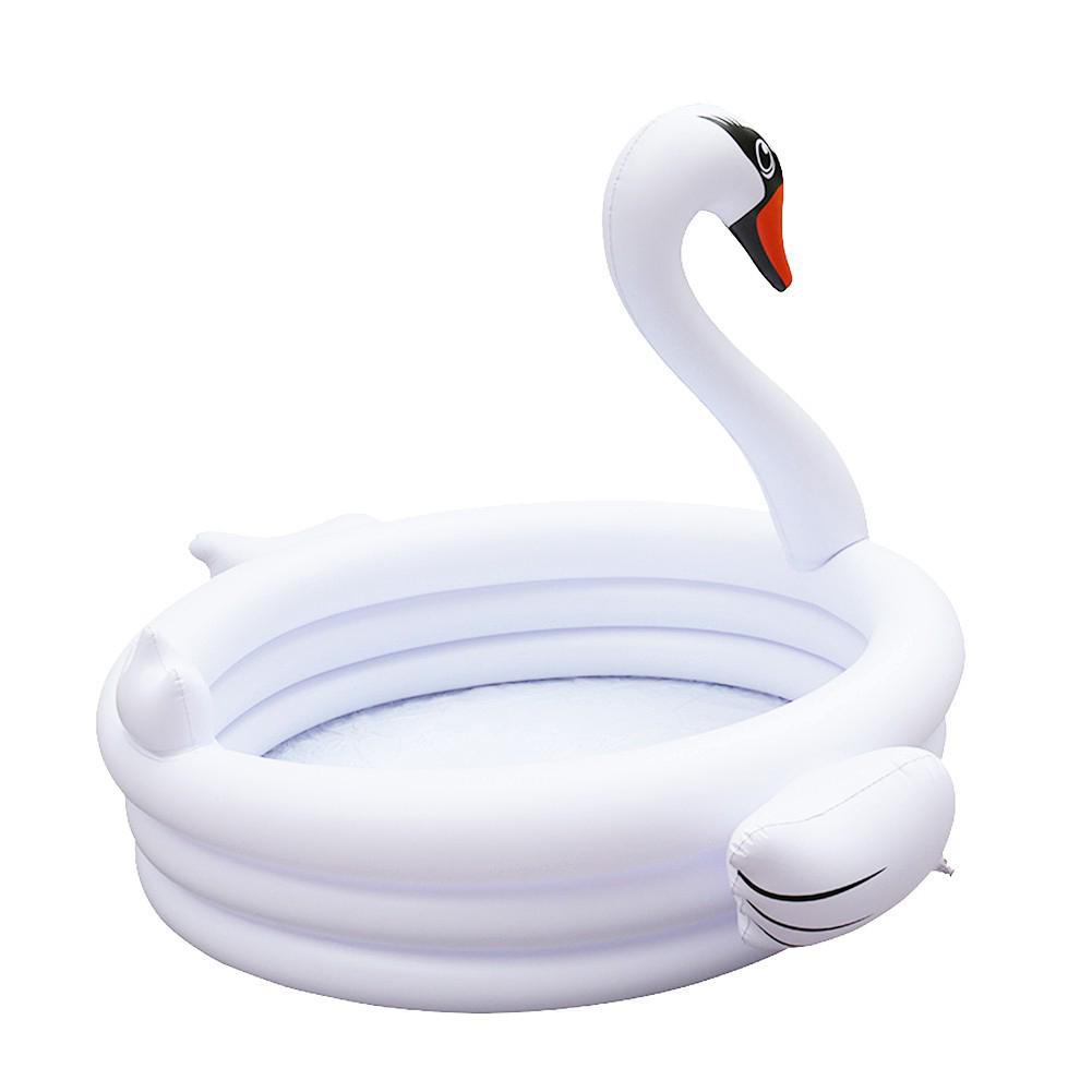 INS Inflatable White Swan Shaped Floater Swimming Pool (7)