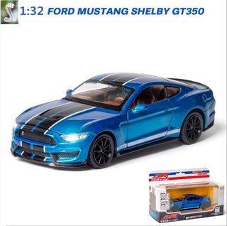 1:32 FORD MUSTANG SHELBY GT350 Die-Cast Vehicles Alloy Car Model Sound and Light Pull Back Car Model Collection Car Toys