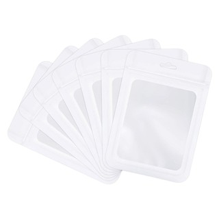 50/100Pcs Liptint Ziplock Pouch Packaging Bag Matte Aluminum Foil White Plastic Bag Idea Gift Packaging Cosmetics Pouch