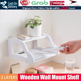 Wooden Wall Shelves Rack Remote Control Holder Box Shelf STB (1)