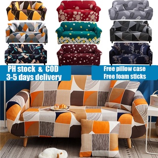 [PH STOCK & COD] Regular L Shape 1 2 3 4-seater Stretchable Elastic Sofa Cover Seat Cover Slipcover