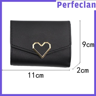 [PERFECLAN] Women Small Wallet Mini Purse Bifold Leather Short Card Holder Handbag