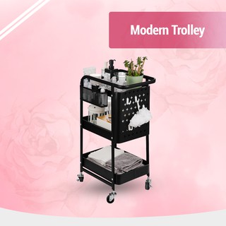 Activebae Newest 3-Tier Metal Trolley Rolling Cart Modern Design Kitchen Office Home Storage
