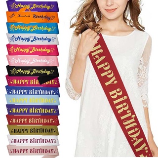 Birthday Girl Glitter Satin Sash Rhinestone Party Bridal Tiara Headband Wedding Crown Birthday Sashs Gift