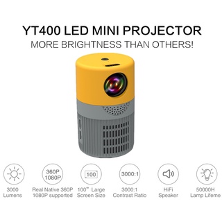 YT400 Mini Projector HD 1080P LED Projector HDMI Portable Phone/Laptop Same Screen Projector (4)