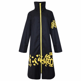 In Stock Hot Anime ONE PIECE Trafalgar Law Cosplay Costumes Adult Black Cloak Plus Zipper Robe Coat Men Long Coat Collection High Quality