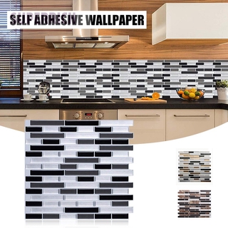 Creative Home Beautification 3D Tile Stickers Self-Adhesive Kitchen Backsplash Wall Paper Simulation Marble Design (1)
