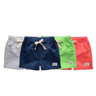 Baby Casual Cotton Linen Solid Color Shorts