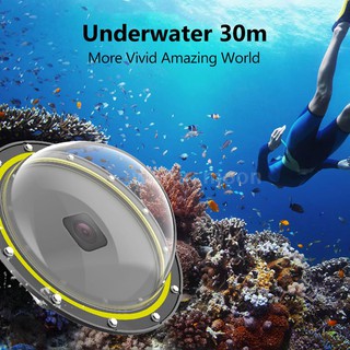 TELESIN 7inch Dome Port Dive Case Underwater 30m with Floating Shank Compatible with GoPro Hero 8 A