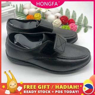 kids shoes✌◇⊕Kids Black school shoes for boys Quality rubber co