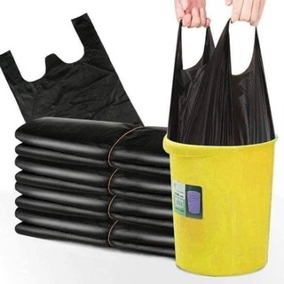 JH 50pcs. Disposable Thicken Household Plastic Garbage Waste Trash Bags with Handle