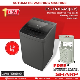 Sharp ES-JN06A9(GY) 6.0 Kg. Fully Automatic Top Load Washing Machine