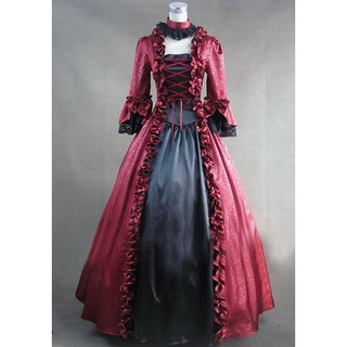 【Performing arts clothes】Women Halloween Party vampire Cosplay Costume Maleficent Dress vintage Goth
