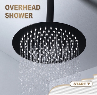 6'' 8'' 10'' 12 inch stainless steel thin black top shower head (6)