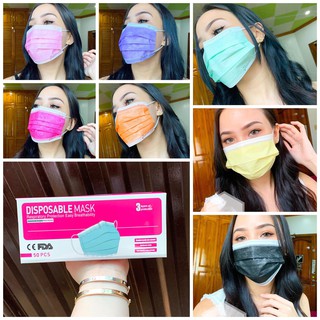 Colored Disposable Face Mask 3-ply 50pcs/box