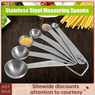 【Ready】Spoons Stainless Steel Measuring Spoons Set of 6 For Dry And