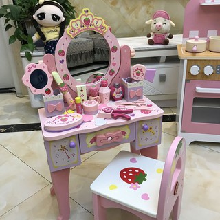 KidsMoment Girl Makeup Game Set Girl Dresser Dressing Children Learning Toy Table for Kids