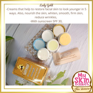 Myskinbasket Lady Gold Set facial Whitening Cream restore facial skin to look younger gold algae, (1)