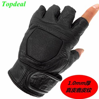 Fitness Gloves Leather Gloves Men Outdoor Sports Cycling Semi-Sheep Half Finger Motorcycle Gloves