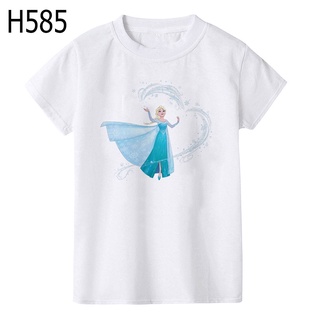 Frozen Aisha Princess Print Kids T Shirt Funny Kawaii Cartoon Girl Top White Round Neck Short Sleev