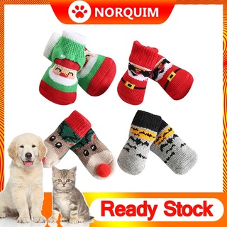 Dog Cat small medium large dog autumn and winter Christmas warm elastic scratch-resistant socks pet shoes accessories