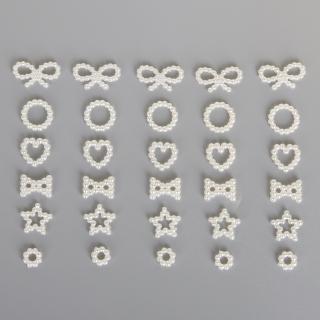 100PCS Imitation Plastic ABS Pearl Beads Ivory Star/Bow/Heart Beads For Scrapbook DIY Jewelry Handmade Craft Making