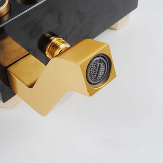 Bathroom Shower Set Black/Gold Bathroom Accessories Hot and Cold Shower Faucet High Pressure Sprayer Shower Holder (5)