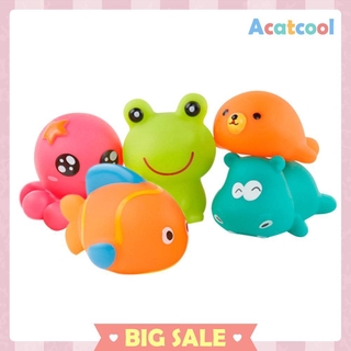 5pcs Cute Animal Baby Bath Toys for Children PVC Float Squeeze Sound Dabbling Toys Kids Bathing Toy
