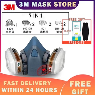 3M mask 7502 gas respirator half face 9in1 | topeng debu | cat | meracun | hama asap