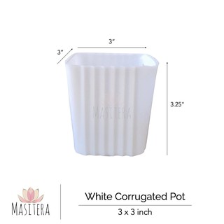 20-pcs White Corrugated Pots 3x3