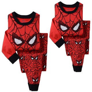2pcs Kids Boy Long Sleeve Spiderman Cartoon Pyjamas Sleepwear Homewear Clothes 8BEV