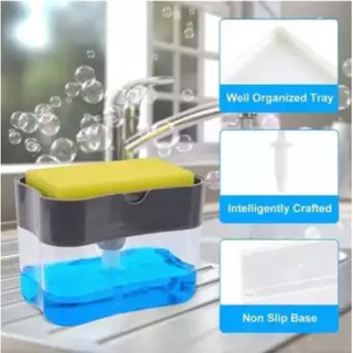 2 in 1 Soap Pump Dispenser Sponge Holder Sponge Holder for Kitchen Sink Dish Soap Dispenser (3)