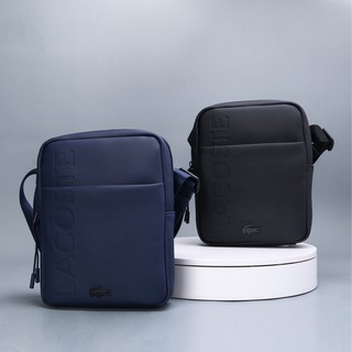 (Free shipping) Lacoste genuine men's shoulder messenger bag, fashionable business bag, shoulder bag, large capacity