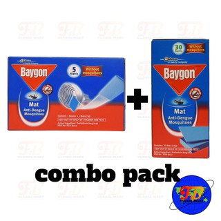 Baygon® Anti-Dengue Mosquito 5 Mats (3g) with (1) Baygon® heater device + Baygon Anti-Dengue Mat 30