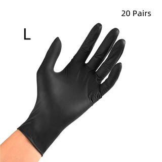 #affordableprice20pairs Black Latex Tattoo Gloves Disposable Waterproof Comfortable Rubber Disposabl