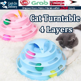 4 Layers Cat Pet Ball Toys Disk Interactive Amusement Plate Play Disc Trilaminar Turntable Cat Toy (1)