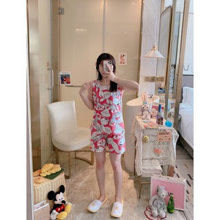 Printed Sleeveless Short Terno Cute Different Designs Sleepwear with Standard Size
