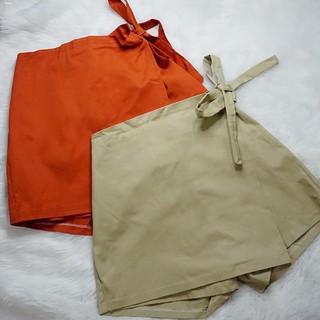 Women Shorts✻⊙✁Apple Blossoms PH Trendy Korean Style Semi Maong Skirt Short Skort Button Self Tie B