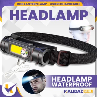 Portable LED Headlamp Waterproof COB Lantern Head Lamp USB Rechargeable 18650 Headlight Work Light