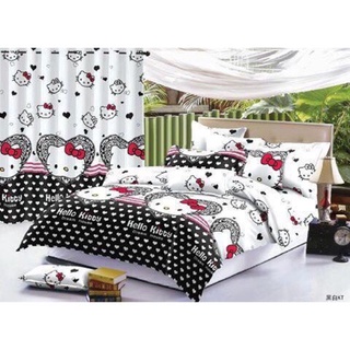 【Ready Stock】▫✕Hellokitty 3in1 Bedsheet with Garter/Single Double Queen King