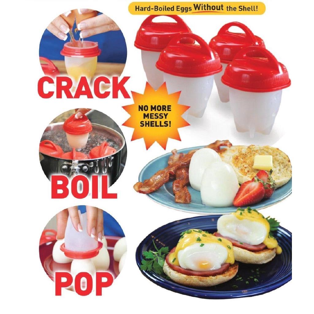 3PC Egglettes Eggies Cooker Silicone Hard Boiled Eggs Cup