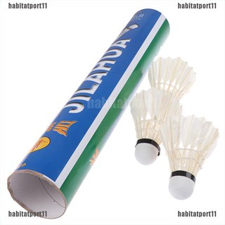 【COD•habi】12 Pcs White Goose Feather Badminton Sport Shuttlecocks Durable