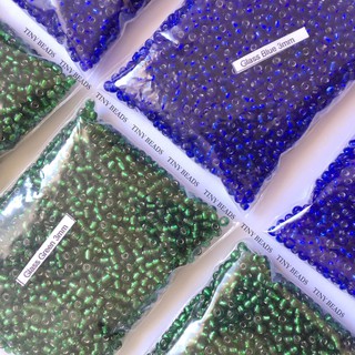 Seed Beads Glass Green, Light Green, Blue 2mm, 3mm, 4mm