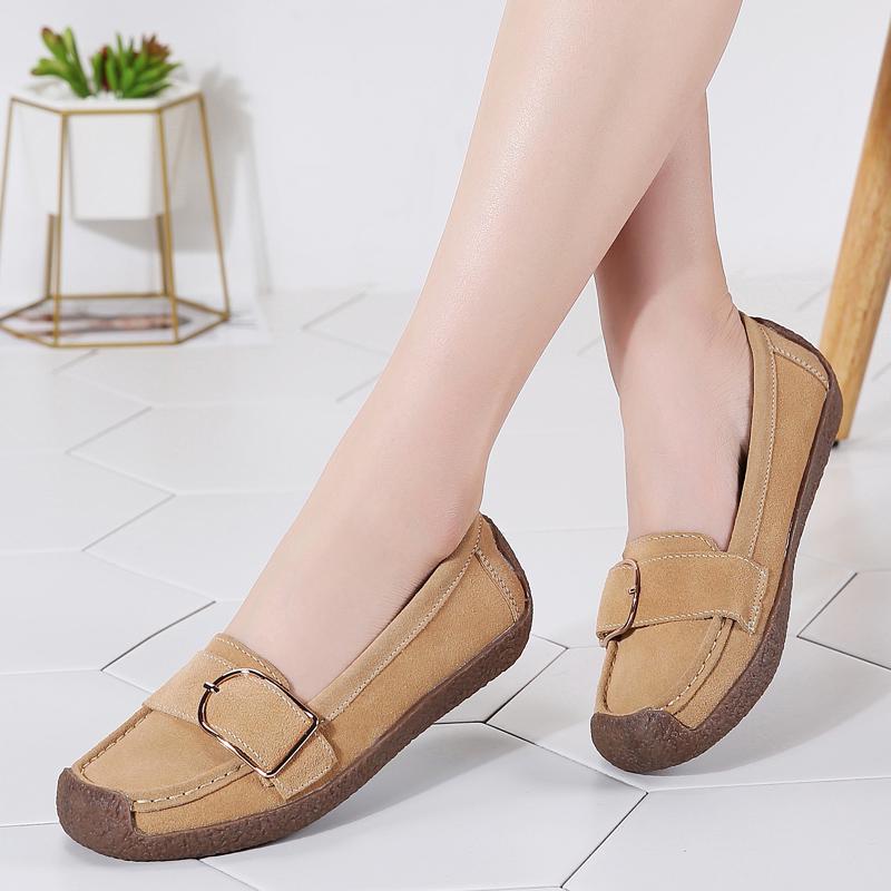 Fashion Comfort Ballerina Flat Shoes Women Suede Leather Slip On Loafers Flat Ladies Moccains Fringe Shoes