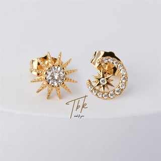 TBK Sun And Moon Earrings 18K Gold Accessories Earring For Women 930E