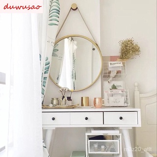 Nordic Dressing Mirror Wall Hanging Light Luxury Toilet Round Mirror Wall Hanging Bathroom Mirror To (1)