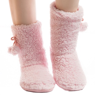 ✳FRALOSHA Thick Plush Warm Indoor slippers Women's Cotton-padded Shoes Non-slip Soft Bottom Home Sh